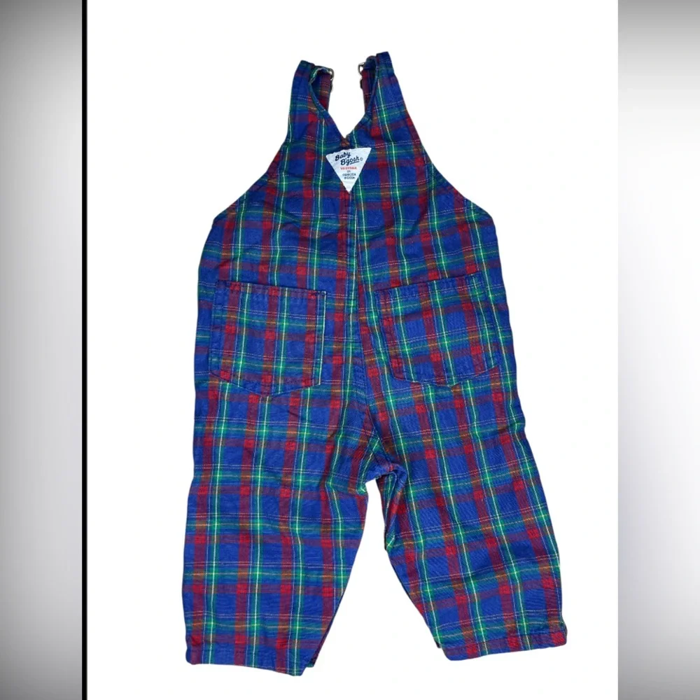 Vintage OshKosh B'gosh Plaid One Piece - Blue, Red, Green size 6-months